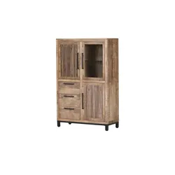 Highboard  Kuba , holzfarben , Maße (cm): B: 95 H: 145 T: 43