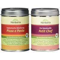 Herbaria "Pizza e Pasta" italienische Mischung, 1er Pack (1 x 100 g Dose) - Bio & Petit Chef für Ratatouille, Bio Feinschmecker Mediterran, 75 g