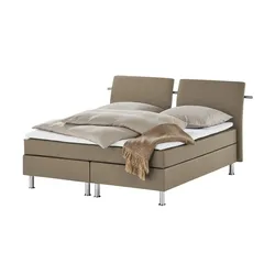 Boxspringbett  Krom ¦ braun ¦ Maße (cm): B: 212 H: 122