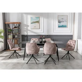 byLIVING Esszimmerstuhl SARINA 2er Set, Samtbezug beige Gestell schwarz