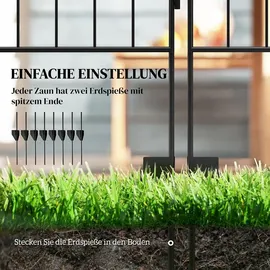 Outsunny Maschendrahtzaun 352 x 110 cm Schwarz/Metall
