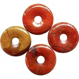Edelsteineisenrohranhänger in Münzkapsel-Form mit Mookaite-Studseife, 7mm Größe, 30mm Durchmesser.