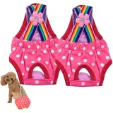 Hixingo 2 Stück Hundewindeln für Hündinnen Inkontinenz, Wiederverwendbare Hunde Windeln Läufigkeitshose Hygienisch und Saugstark Hundewindeln für Männliche, Weibliche (XXS,Rosa a)