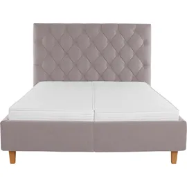 Home Affaire Polsterbett HOME AFFAIRE "Sunley 140", grau (hellgrau), B:183cm L:210cm, Struktur (100% Polyester);Samtstoff (100% Polyester), Betten, Polsterbett, Kreuzsteppung, Kopfteilhöhe 142 cm, ohne oder mit Matratze/Lattenrost