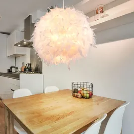 GLOBO Federlampe 1-flg. 60 cm rund weiß Textil