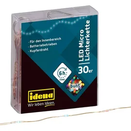 IDENA LED Lichterkette Micro 3,2 m Bunt