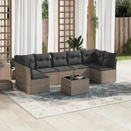 vidaXL Garten-Lounge-Set 8-tlg. grau