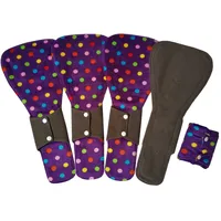 MUMBABY 5 Stück 41cm (16inch) Ultra-Tiefschlaf über Nacht Kohle Bambus Mama Tuch/Menstruationspads/wiederverwendbare Sanitär Pads (Purple Dots, XXL)