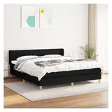 vidaXL Boxspringbett mit Matratze Schwarz 180x200 cm Stoff