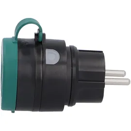 Unitec Steckdose für Außenbereich WIFI Schwarz-Grün