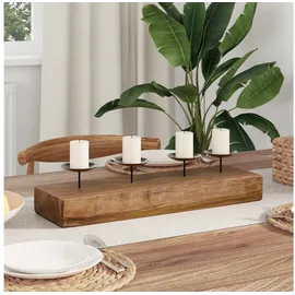 vidaXL Windlicht 50 x 15 x 10 cm Holz Braun
