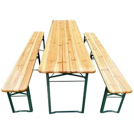 Svita Bierzeltgarnitur 3-tlg. Tisch 220 x 50 cm Natur