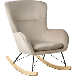 Schaukelsessel ELLAN Samtstoff Beige
