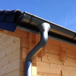 Metall Dachrinnenset für Skan Holz Carport/Stellplatzerweiterung Harz-Harz Stellplatzerweiterung mit Kunststofffallrohr(en) Set 323MB
