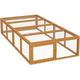 Wiltec Freilaufgehege Holz XXL 180 x 90 x 48 cm braun