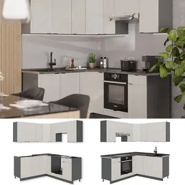 Vicco Winkelküche Fame-Line L-Form 160 x 190 cm GrauBeige/Anthrazit