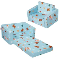 Kindersofa Kindercouch Kindersessel Faltbar Blau 104x58x32cm Kindermöbel
