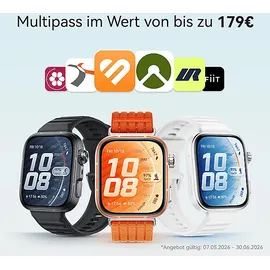Huawei Watch Fit 5 BT 48 mm Aluminiumgehäuse Silber Fluorelastomerarmband Weiß inkl. FreeBuds 7i