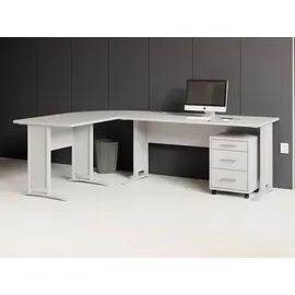 moebel-dich-auf OFFICE LINE Winkelschreibtisch 160 x 120 x 75 cm Weiß