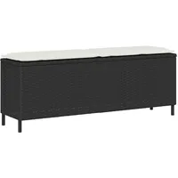 VidaXL Gartenbank mit Kissen Schwarz 110x30x40,5 cm Poly Rattan