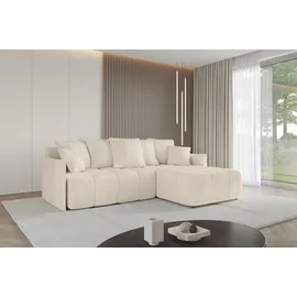 altdecor Ecksofa Cord 2-Sitzer Beige