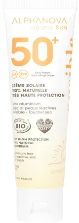 Alphanova Sun Sonnencreme Empfindliche Haut SPF50+ Gesicht Ohne Duftstoffe Bio 50g