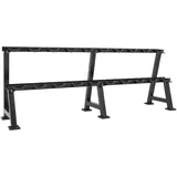 GORILLA SPORTS Kurzhantelständer 245x62x49/91cm, 2 Ebenen, 20 Ablagen, 500kg Belastbar, Stahl, Schwarz, (1-St)