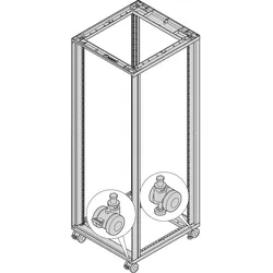 SCHROFF Lenkrollen mit Nivellierfüssen - LENKROLLEN SET 400KG 60D M.F.