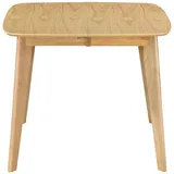 miliboo Esstisch ausziehbar skandinavisch quadratisch aus hellem Holz L90-130 LEENA