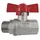 Aquacraft Models AquaCraft Kugelhahn 1/2 Zoll AG/IG 1001000140 mit Flügelgriff rot, Messing, DIN 50930-6