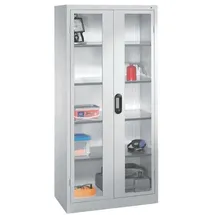 C+P CP Werkstattschrank mit Fenster | HxBxT 195x120x50cm | lichtgrau, von PROREGAL