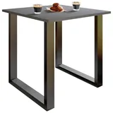 Mid.you Esstisch, Anthrazit, Schwarz, Metall, Holzwerkstoff, quadratisch, U-Form, 80x76x80 cm, Esszimmer, Tische, Esstische, Esstische quadratisch