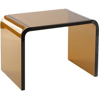 Eiauiuo Beistelltisch Tan Farbe Modern Couchtisch Kreativität U-förmiger Runder Rand Design Minimalismus Mode Acryl Beistelltisch Sofatisch Mode für Schlafzimmer Nachttisch Cafe Büro 30.5x19.5x22cm