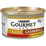 Purina Gourmet Gold Aufläufe nass Katzen mit Rindfleisch und Huhn in Sauce mit Tomaten, 24 Dosen à 85 g