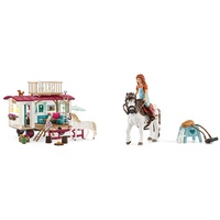 SCHLEICH 42593 Wohnwagen für geheime Club-Treffen, für Kinder ab 5-12 Jahren, Horse Club - Spielset & 42518 Horse Club Mia & Spotty, für Kinder ab 5-12 Jahren, Horse Club - Spielset