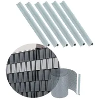 Kadax Klemmschienen für Sichtschutzstreifen, Befestigungsclips aus Kunststoff, Klemmstreifen, Clips für Zaunfolie, Endclips (Set, Hellgrau)