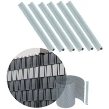 Kadax Klemmschienen für Sichtschutzstreifen, Befestigungsclips aus Kunststoff, Klemmstreifen, Clips für Zaunfolie, Endclips (Set, Hellgrau)