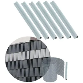 Kadax Klemmschienen für Sichtschutzstreifen, Befestigungsclips aus Kunststoff, Klemmstreifen, Clips für Zaunfolie, Endclips (Set, Hellgrau)