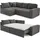 luma-home Eckcouch Cord 3-Sitzer Dunkelgrau