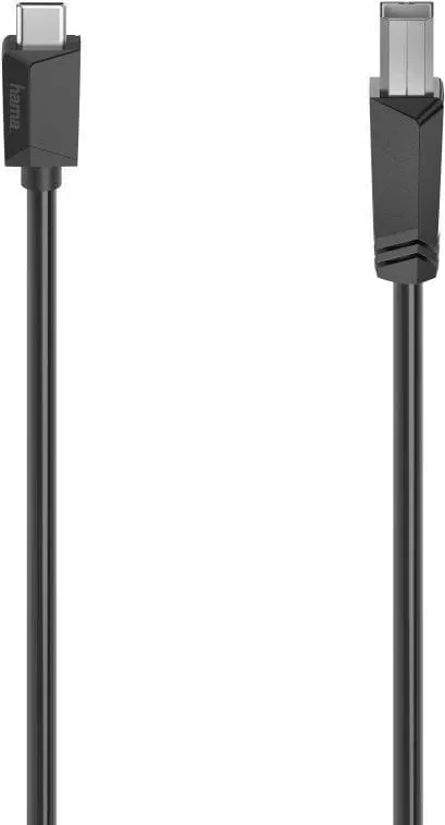 Hama USB-C-Kabel, USB-C-Stecker - USB-B-Stecker, USB 2.0, 480 Mbit/s, 1,50 m (1.50 m, USB 2.0), USB Kabel