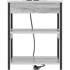 vidaXL Nachttisch Grau Sonoma Holzwerkstoff