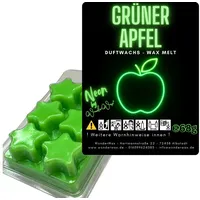 WonderWax Duftwachs WonderWax® Neon Duftwachs 6 Sterne (Grüner Apfel), Duftrichtung: Grüner Apfel grün