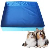 Hundepool, Planschbecken Faltbare für Hunde & Katzen, 50x50x10 cm Eckig Katzenpool, Hundebadewanne, Planschbecken ohne Aufblasen für Haustiere, Klappbar Schwimmbecken für Kleine Hunde & Katzen (A)