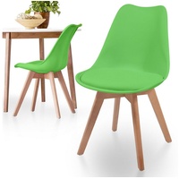 MIADOMODO Esszimmerstuhl Esszimmerstühle 2/4/6/8er Set - aus Kunststoff & Massivholz, Farbwahl (2 St) grün