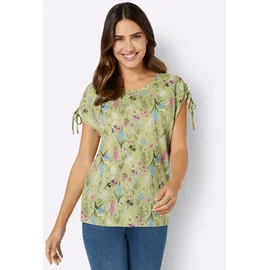 Sieh an! Kurzarm-Shirt in lindgrün-khaki-bedruckt | Gr.: 52