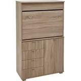 Priess Sekretär "Ahaus", braun (struktureichefarben hell), B:82cm H:139cm T:38cm, Sekretäre, Sekretär