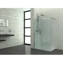 SANOTECHNIK Duschwand Walk In Elite 195 cm x 120 cm Klarglas Chrom