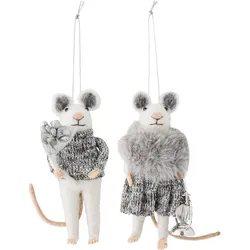 Peo Christbaumschmuck Mäuschen grau 2 St.