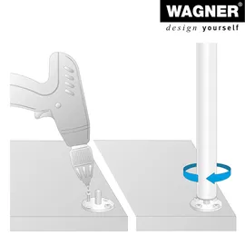 Wagner Möbelbein/Systemrohr TENO - Ø 30 x 87 mm, individuell kombinierbar, Stahl, schwarz, Tragkraft 50 kg - 12101201