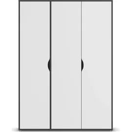Rauch Drehtürenschrank RAUCH "Kleiderschrank Schrank Garderobe Wäscheschrank NARAI viel Stauraum", grau (graumetallic, alpinweiß), B:140cm H:194cm T:53cm, Holzwerkstoff, Schränke, Drehtürenschrank, Griffausfräsungen für eine grifflose Optik TOPSELLER MADE IN